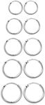 Elicola Set of 5 Pairs of Hoops Ear