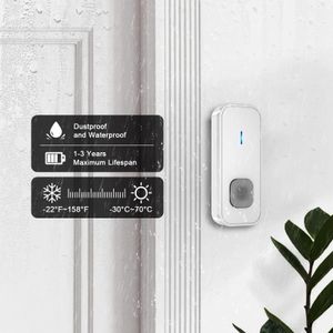 SURFOU Wireless Doorbell Kit – 2 Buttons, 3 Receivers, 1300ft Range, Waterproof