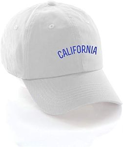 Daxton USA Cities Baseball Dad Hat Cap Cotton Unstructure Low Profile Strapback - California White Blue