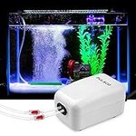 PULACO Corded Electric Ultra Quiet Aquarium Air Pump Dual Outlet, Fish Tank Aerator Pump with Accessories, for Up to 100 Gallon Tank
