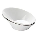 Bruntmor Ceramic Salad Bowls - Porcelain Serving Bowls - Angled Bowls Ceramic for Salad, Noodle, Pasta, Cereal, Soup - Kitchen Bowl, Ideal for Home and Restaurant - Set of 2