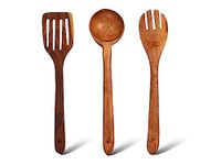 Vesta Homes Neem Wood Spoon, Compact Flip, Spatula/Ladle for Cooking Dosa,Roti,Chapati, Soup and Vegetables | Premium Wooden Kitchen Tools | No Polish | Non-Stick | Handcarved (Set of 3 (II))