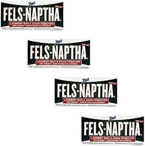 Fels Naptha Laundry Soap & Stain Remover Bar, Pack of 4
