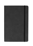 Silvine A5 Executive Soft Feel Notebook Black. 160 Pages (80 Sheets) Ruled with 5mm Squares. Ref 197X (148 x 212mm)