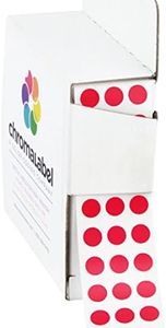 ChromaLabel 0.25 inch Small Red Sticky Tags - Color-Coding Dot Stickers, Ideal for Pricing, Office Supplies, Teachers - Comes with Handy Dispenser - Great for Retail, Manufacturing, Recreation