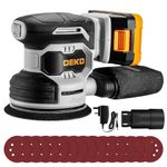 DEKOPRO 20V Cordless Sander,Cordless Random Orbital Sander,6000-13000RPM, 125mm Sander with 15Pcs Sandpapers & Dust Extraction for Sanding Wood, DIY, Home Improvements(2.0Ah Battery Included)