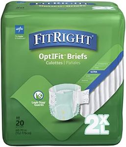 Medline Fitright Ultra Briefs, XX-Large, 20 Count (Pack of 4)