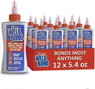 Weldbond Multi-Surface Adhesive Glue, Bonds Most Anything! Wood Glue for Furniture or Carpentry Fabric Glass Mosaic Ceramic Jewelry Stone & More. Non-Toxic, Dries Crystal Clear. 5.4oz /160ml 12-Pack