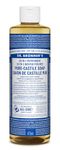 Dr Bronner's 18-in-1 Peppermint Pure-Castile Liquid Soap, Made with Organic Oils, Used for Face, Body, Hair, Laundry, Pets and Dishes, Certified Fair Trade & Vegan Friendly, 473ml Recycled Bottle