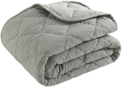 BEDSUM 100% Brushed Microfiber Down Alternative Toddler Comforter, Ultra Soft Lightweight and Warm Breathable Crib Quilted Blanket for Nursery Stroller Bed, 43x60 Inches, Smoke Grey