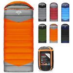 ETGLCOZY 0 Degree Sleeping Bags for Adults, Cold Weather Portable Lightweight 3-4 Season Camping Sleeping Bags for Kids Girls Boys with Draft Tubes, 33.5in Wide Fits up to 6ft 6in Tall(Orange)