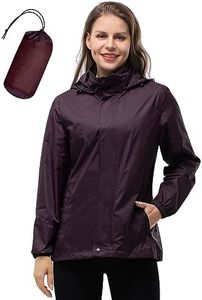 33,000ft Women's Rain Jacket Waterproof Lightweight Packable Raincoat with Hood for Golf Hiking Travel Windbreaker