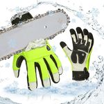 Vgo... 1Pair Chainsaw Winter Gloves,12-Layer Chainsaw Protection on Both Hands Back,Safety Cow Leather Work Gloves,Mechanic Gloves(Size L,Hi-Viz Green,CA9760FLWP)