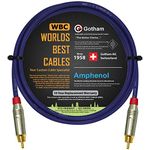 WORLDS BEST CABLES 3 Foot SPDIF Cable – Gotham GAC-1 S/PDIF-Pro (Ultrablue) High-End Silver Plated LCOFC Digital Audio Interconnect Cable & Amphenol ACPR-SRD Gold RCA Plugs - Custom Made