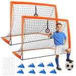 E-SDS Soccer Net Backyard 6'x4' Soccer Goals for Backyard 2 pcs Soccer Goals for Kids and Teen Training, Portable Pop Up Soccer Goal Net Kits