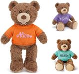 Custom Teddy Bear Stuffed Animal, Cute Plush Bear with Personalized Embroidery Name Text, Small Bear for Baby Birthday Mothers Day Gift for Mom Valentine Gifts for Girlfriend Boyfriend