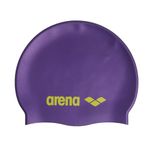 Arena Classic Unisex Soft Silicone Swim Cap for Women and Men, Intensive Training and Racing Comfortable Non-Slip Long Hair Swimming Hat, Violet/Soft Green