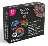 NIVARA DIY Mandala Painting Tea Coaster Kit with Stand | Dot Mandala Art Tool Kit | Dot Mandala Painting DIY Kit for Beginners | Painting Craft Kits| Gifts for Girls Age 10-12,DIY Kit for Kids
