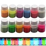 Glow in The Dark Pigment Powder,Resin Dye Luminous Powder for Epoxy Resin,Acrylic Paint,Slime,Nails,Halloween Party, Fine Art & DIY Crafts,Non-Toxic,Skin Safe, Long Lasting(0.7oz/Bottle)