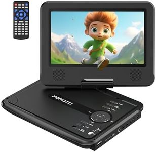 9.5" Portable DVD Player for Kids and Car with 7.5" Swivel Screen, 4-6 Hours Working Time, Car DVD Player with Dual Speakers, Remote Control, Support Sync TV, Region Free USB/SD/AV