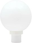 KASTLITE Lamp Post Globe Combo Lighting Fixture | 12" White Acrylic Lens with White Fitter & Twist Lock Mounting | Fits 3" Diameter Posts (Not Included) | Comes with with 5000K LED Bulb