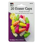 Charles Leonard Pencil Eraser Caps, Neon, Assorted, 20-Pack (80792)