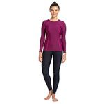 Speedo Women's Endurance Long Sleeve Suntop - Deep Plum & Electric Pink