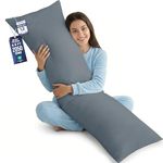 Utopia Bedding Bolster Pillow Pack of 1, (Double, 4Ft 6 Inch), Full Body Pillow, Soft Hollowfiber Filling, Long Pregnancy Pillow for Maternity Support and Side Sleeper (Grey)