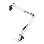 Brain Freezer Professional Recording Microphone Suspension Boom Scissor Arm Stand (White)