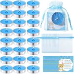 LEIFIDE 50 Sets Baby Shower Favors Tea Lights Candles for Guests Baby Gifts Bags with Cards and Mesh Bags for Gender Reveal(Blue)