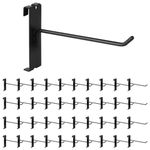 Yauhar 40Pcs 6" Gridwall Display Hooks Assortment Set, Black Metal Grid Wall Panel Hanging Display Hook for Garage Shop Retail Storage, Wire Diameter 5mm/ 0.2”