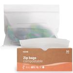 Vove | Plant-Based Snack size zip Lock Bags | Resealable, Bio and Eco-Friendly | Zip Freezer Bags | Sandwich, Snacks and Vegetable food storage bags | Plastic alternative | 50 bags