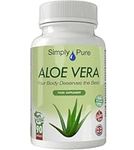 Simply Pure Vegan Aloe Vera Supplement, 25mg of 200:1 Extract, Equivalent to 5g Pure Aloe Vera, Capsules x 90, Gluten Free, GM Free