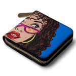 DailyObjects Women's Hey Good Looking Zip Vegan Leather Carefully Handcrafted Wallet, Holds up to 8 Cards, Slim and Easy to Fit in Pocket, Coin Pocket with Button Closure- Multicolour