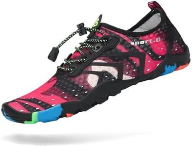 Mishansha Water Shoes for Men Beach Shoes Barfoort Aqua Swim Shoes for Women Swimming Quick Dry Slip-On Water Sport Sneakers Kayaking Fishing Diving Surfing French Rose 8.5 Women/7 Men
