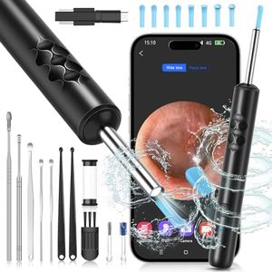 Ear Wax Removal, Upgraded Ear Cleaner with 1920P Camera, Ear Wax Removal Tool Camera with 8 Pcs Ear Set, Ear Wax Removal Kit with 7 Ear Spoon, Ear Cleaner with Lights, Ear Camera for iOS & Android