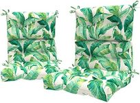 LVTXIII Outdoor Adirondack Chair Cushions, L44” x W22” x H4 Patio Tufted High Back Cushions, Seasonal Replacement Rocking Chair Cushion for Home Garden Furnitue, Set of 2, Swaying Palms Capri
