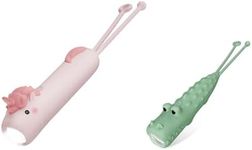 LOVERUIS Unicorn + Crocodile Kids Flashlight Unicorn Gifts for Girls Age 4-6 Cute Pink Unicorns Dimmable Silicon Flash Lamp Toddler Gift for Girl Toddles Birthday Gifts Baby