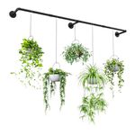 Bamworld Hanging Planters for Indoor Plants Plant Hanger Indoor Hanging Plant Holder Window Plant Shelves Metal Rod(Pot&Plant Not Included) 70in