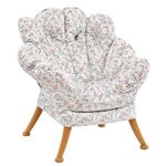 Welnow Flower Shape Lazy Chair, Comfy Butterfly Reading Chair Mid-Century Accent Lounge Sofa with Petal Back & Reinforced Legs for Living Room, Bedroom, Reading Room, Small Florals