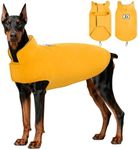 DENTRUN Reversible Dog Coat - Windproof Polar Fleece Vest with Reflective Neck Strips, Hook & Loop Closures, Easy-On Cold Weather Jacket for Extra Large Dogs Winter Gear, XXXL