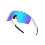 GoHZQ Polarised Sports Sunglasses for Men Womens Polarized Cycling Sunglasses UV400 Protection TR90 Superlight Frame Glasses for Driving, Fishing, Bike (Blue)