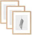 11x14 Picture Frame, Display Pictures 8x10 with Mat or 11x14 without Mat, 11x14 Photo Frame with Plexiglass, Wood Frame Tabletop and Wall Mounting Horizontal or Vertical Display, Oak Color, Set of 3