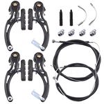 Keadic 18Pcs Bike Brakes Levers Set includes Bicycle V-Brake Calipers, Front & Rear Braking Line Cables and Cable End Caps Replacement for MTB Mountain Road Bikes Cycling