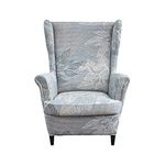 Wingback Chair Slipcover 2-Piece Stretch Wingback Chair Sofa Slipcover Armchair Cover Printed Furniture Protector Couch Soft with Elastic Bottom for Living Room, 12