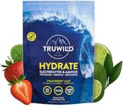 TruWild Hydrate Electrolyte + Amino Acids Drink Mix Powder, Clean Post Workout Recovery & Immune Supplement, Vitamin C, Zinc & Magnesium Support, Vegan (20 Servings (Pack of 1), Strawberry Lime)