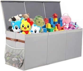 QYYDWN Extra Large Sturdy Toy Box, 40"x16"x14" Stuffed Animal Storage Bins with Lids, Collapsible Clothes Toy Chest Bins for Boys, Girls,Toddlers, Living Room Area Basket Organization and Storage