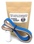 1X30 inch Assorted Belt Kit with Super Strop Leather Honing Polishing Belt Buffing Compound Included