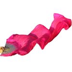 WEISIPU 1.8m Long Belly Dance Bamboo Fans Veils 8 Colors Right Hand (Pink)