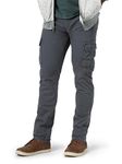 Wrangler Authentics Men's Regular Tapered Cargo Pant, Pewter, 34W x 30L